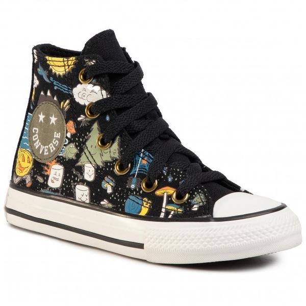 Tenisi copii Converse CTAS Camp Hi Black/Bold 667527C, 27, Negru