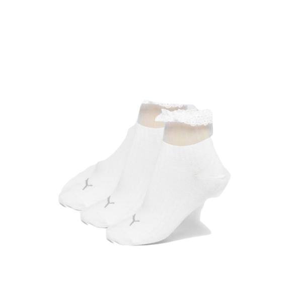 Sosete femei Puma Selena Gomez Ruffle Short Socks 90742202, 35-38, Alb