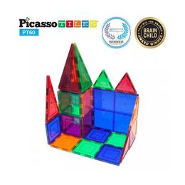 Set PicassoTiles - 60 Piese Magnetice De Constructie Colorate