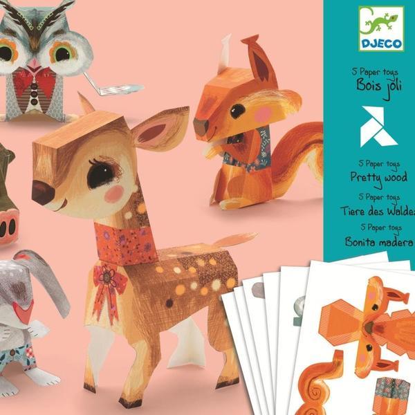 Construieste animale din hartie - Set educativ abilitati motorii fine Djeco