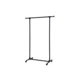 Suport haine mobil, Reglabil, Negru mat-albastru, (87-150)x44x165 cm