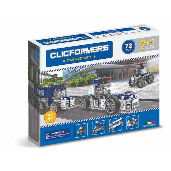 Set de construit Clicformers-Polisie, 72 piese