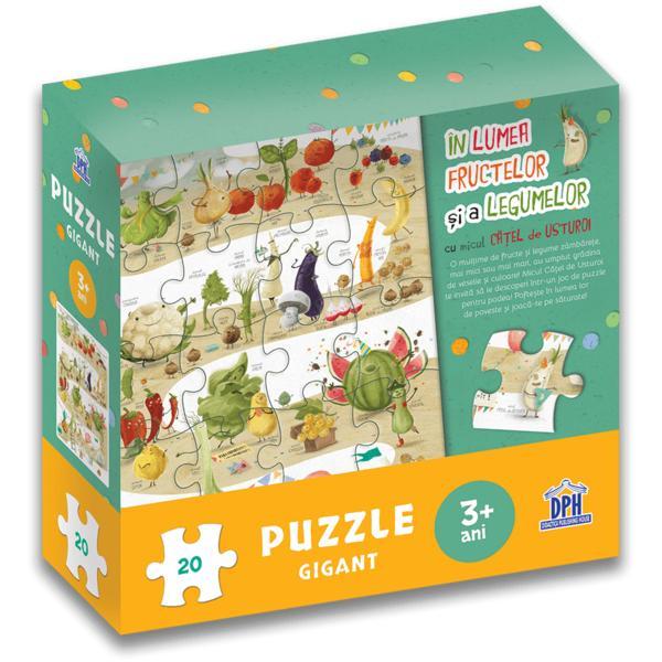 In lumea fructelor si a animalelor cu micul catel de usturoi. Puzzle gigant, editura Didactica Publishing House