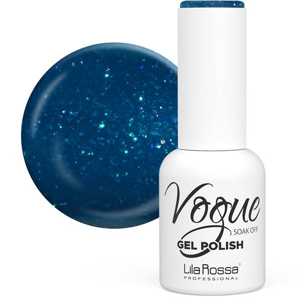 Oja Semipermanenta Vogue 66 Blue Goldstone Sclipici Lila Rossa, 10 ml