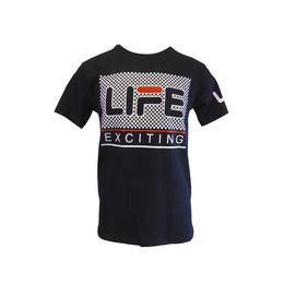 Tricou barbat, albastru inchis cu logo Life Exciting, XL