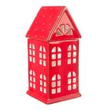 Candela ceramica Red House 11 x 10 x 23 cm