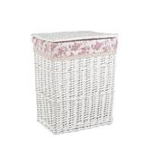 Cos rufe alb roz din rattan alb Cecilia 38 cm x 28 cm x 47 h