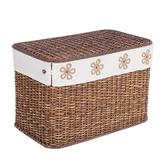 Cos depozitare din rattan textil maro Lily 66 cm x 40 cm x 43 H