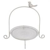 Platou sticla cu suport metal Bird 26 cm x 24 cm x 25 cm