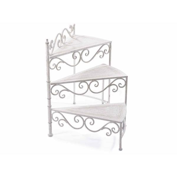 Suportghivece flori fier forjat alb vintage Majestic White 56 cm x 82 cm x 60 H