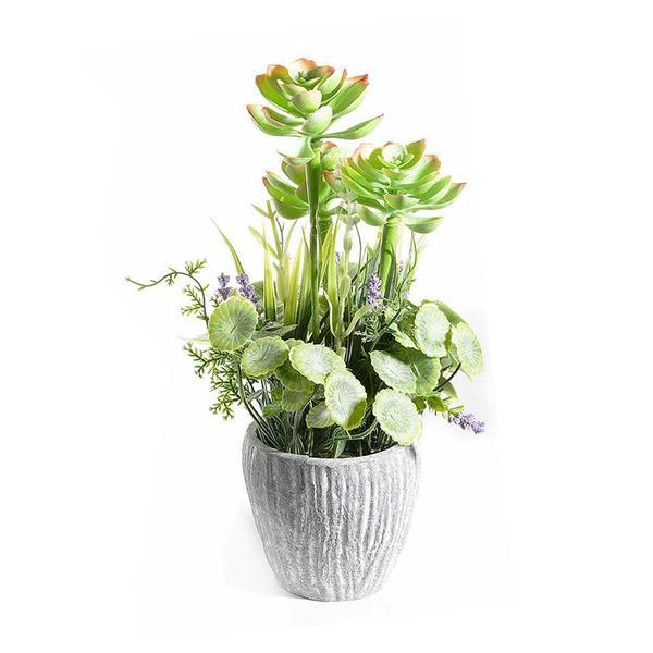 Plante suculente artificiale in ghiveci ceramica verde Diametru cm 9 x 30 H