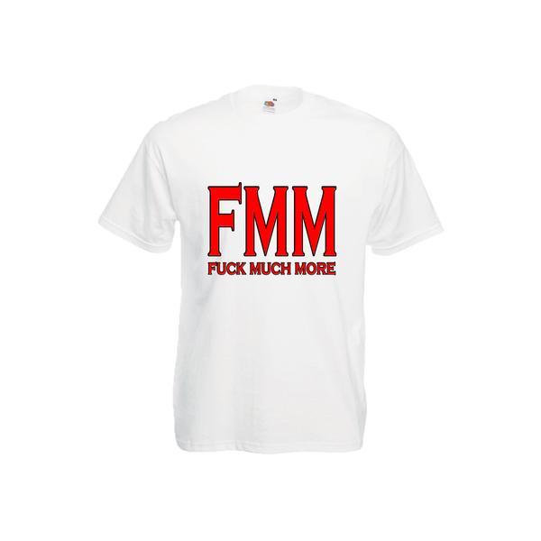 Tricou alb personalizat mesaj haios FMM, L