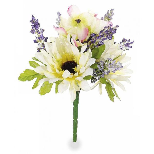 Buchet flori de camp si floarea soarelui White