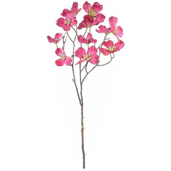 Crenguta artificiala flori cornus roz fucsia 73 cm