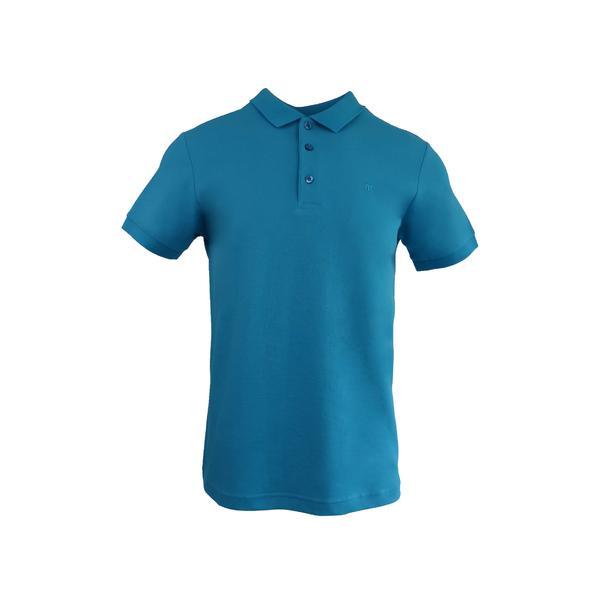 Tricou polo barbat, regular fit, cu broderie logo discreta, albastru deschis, marime XL