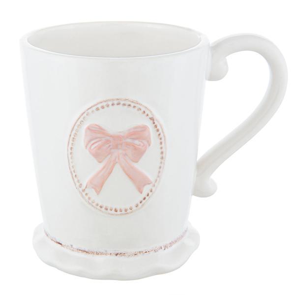 Cana ceramica alba Bow Pink 13*9*10 cm - 0,3L