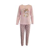 Pijama dama, Univers Fashion, bluza roz cu imprimeu pisica, pantaloni roz cu imprimeu stele, 2XL