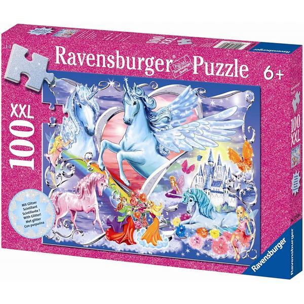 Puzzle unicorni cu sclipici 100 piese Ravensburger