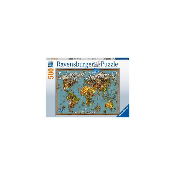 Puzzle harta lumii fluturi 500 piese Ravensburger