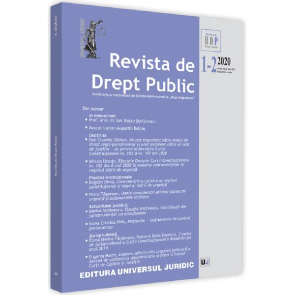 Revista de drept public Nr. 1-2/2020, editura Universul Juridic