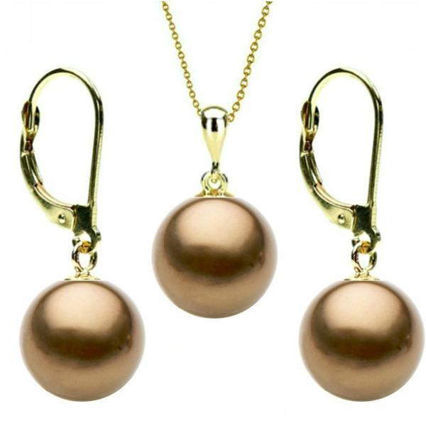 Set Aur si Perle Naturale Tahitiene Ciocolatii - Cadouri si perle