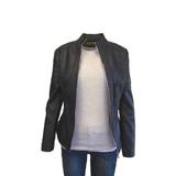 Jacheta dama, Itenly Fashion, culoare neagra, material piele ecologica, 2 buzunare cu fermoar, L