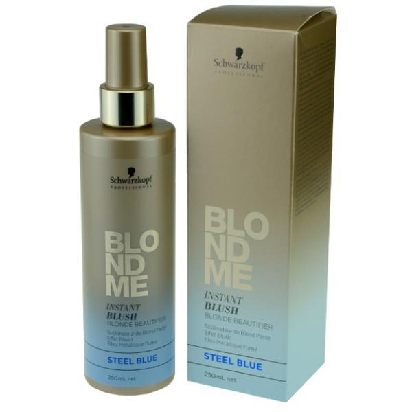 SHORT LIFE - Spray Nuantator pentru Par Blond - Schwarzkopf Blond Me Instant Blush Blonde Beautifier Steel Blue, 250ml
