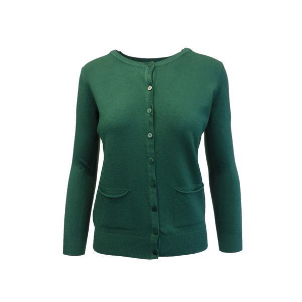 Cardigan, Univers Fashion tricotat fin, inchidere cu 9 nasturi, verde, S-M