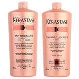 Pachet pentru Par Rebel Kerastase Discipline Fluidealiste - Sampon 1000 ml si Balsam 1000 ml