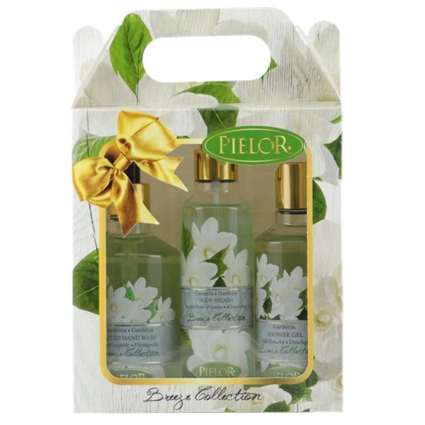 Set cadou Sapun lichid 350ml + Spray corp 200ml + Gel dus 250ml - Pielor Breeze Collection Gardenia