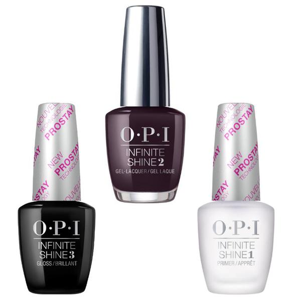 Set - OPI Infinite Shine Lacquer - Lincoln Park After Dark: Lac de Unghii Colorat OPI, Baza OPI, Top OPI