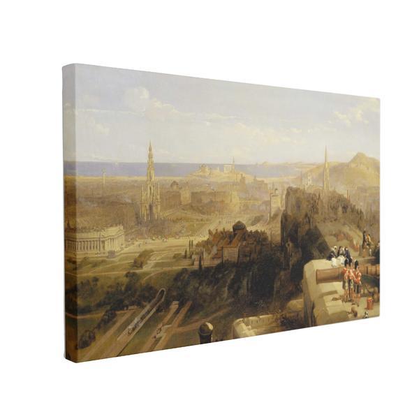 Tablou Canvas Edinburgh from the Castle by David Roberts, 60 x 90 cm, 100% Bumbac