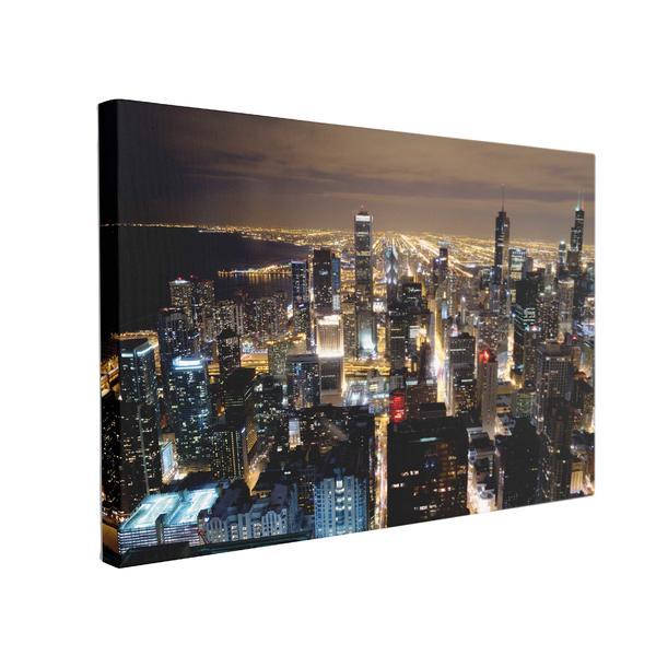 Tablou Canvas Zgarie-Norii din Chicago, 50 x 70 cm, 100% Bumbac