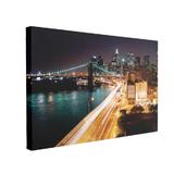 Tablou Canvas Night Light City, 50 x 70 cm, 100% Bumbac