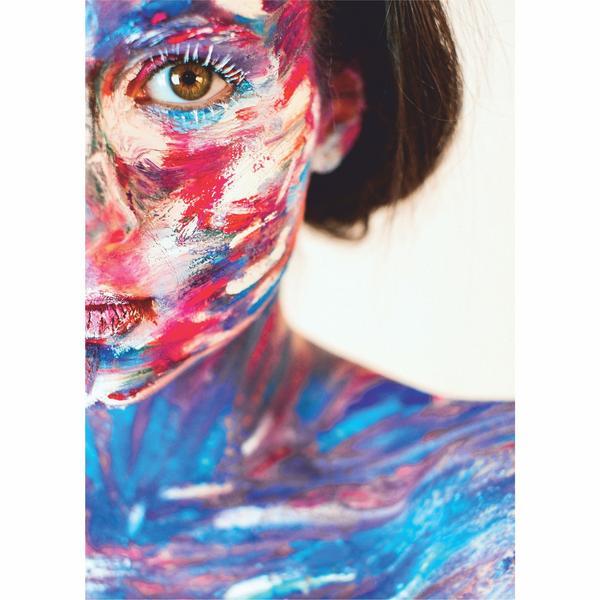 Tablou Canvas Abstract Colourful Girl, 60 x 90 cm, 100% Bumbac