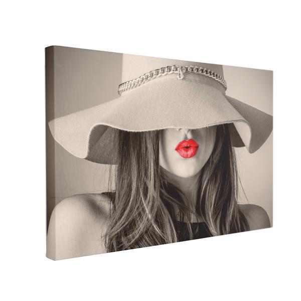 Tablou Canvas Red Lips, 60 x 90 cm, 100% Poliester