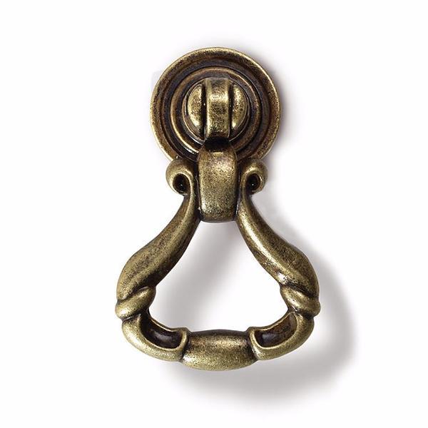 Buton pentru mobilier, vintage, Knocker, finisaj alama antichizata - Maxdeco