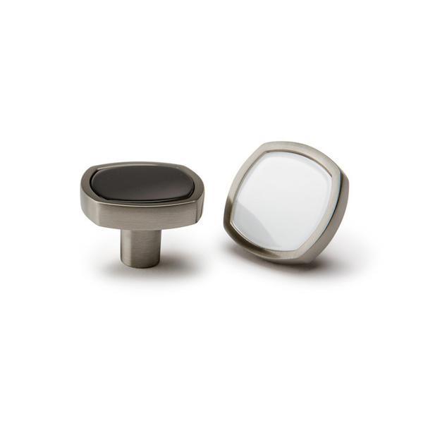 Buton pentru mobilier Quattro 28 mm nichel periat+ alb - Viefe