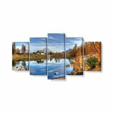 Tablou MultiCanvas 5 piese, Dolomites Mountain, 100 x 50 cm, 100% Bumbac