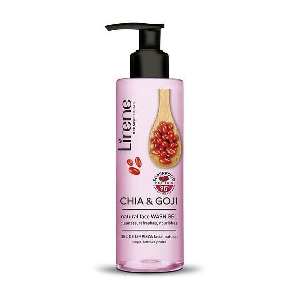 Gel de curatare faciala cu extract de chia si goji, 95% ingrediente naturale, Lirene, 190 ml