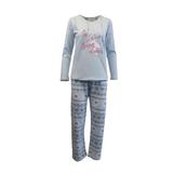 Pijama dama, Univers Fashion, bluza turcoaz cu imprimeu 'Sweet Dreams', pantaloni albastru deschis  cu imprimeu etnic, L