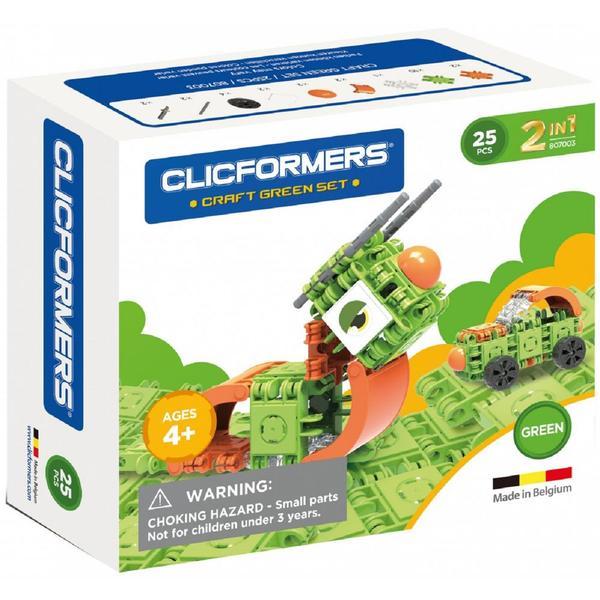 Set de construit clicformers- craft verde, 25 de piese
