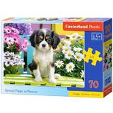 Puzzle 70. Spaniel Puppy in Flowers