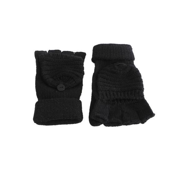 Manusi dama, Univers Fashion, din tricot, cu decupaj la degete, negru, S-M