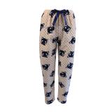 Pantaloni pijama dama, Univers Fashion, polar, bej cu imprimeu pisici albastre, M