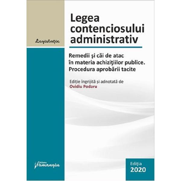 Legea contenciosului administrativ Act. 23 Octombrie 2020, editura Hamangiu