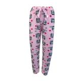 Pantaloni pijama dama, Univers Fashion, polar, roz deschis cu imprimeu gri si roz, 2XL