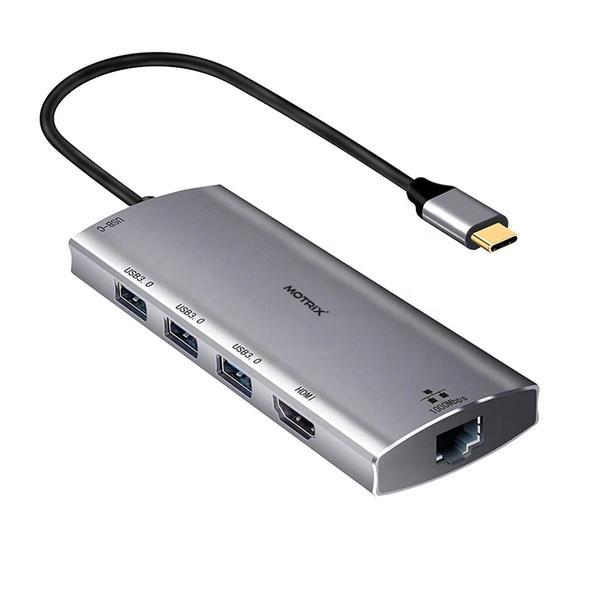 Hub Motrix&reg; USB Type-C, 1xHDMI, 3xUSB3.0, 1xPower Delivery, 1xGigabit Ethernet RJ45, pentru MacBook Pro, MacBook Air