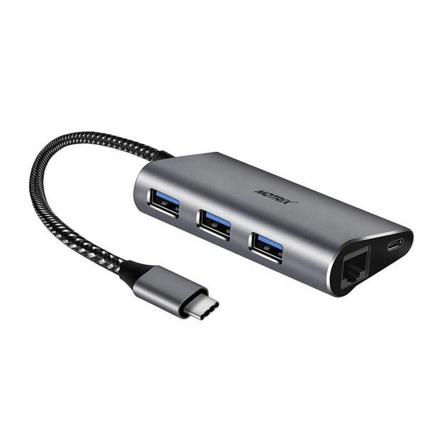 Hub adaptor Motrix&reg; USB Type-C la 1xGigabit Ethernet RJ45, 3xUSB3.0, 1xMicro USB