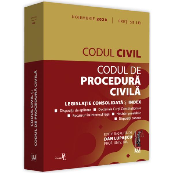 Codul civil si codul de procedura civila. Noiembrie 2020 - Dan Lupascu, editura Universul Juridic